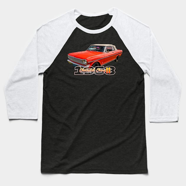 1963 Chevrolet Chevy II Nova SS Convertible Baseball T-Shirt by Gestalt Imagery